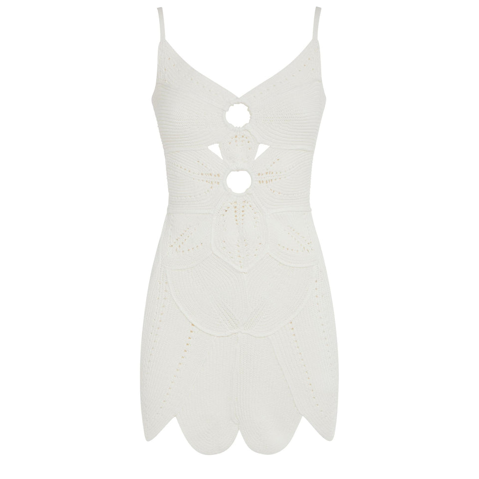 Mini abito in maglia bianco KD3849YC1553 OFFWHITE CULT GAIA 