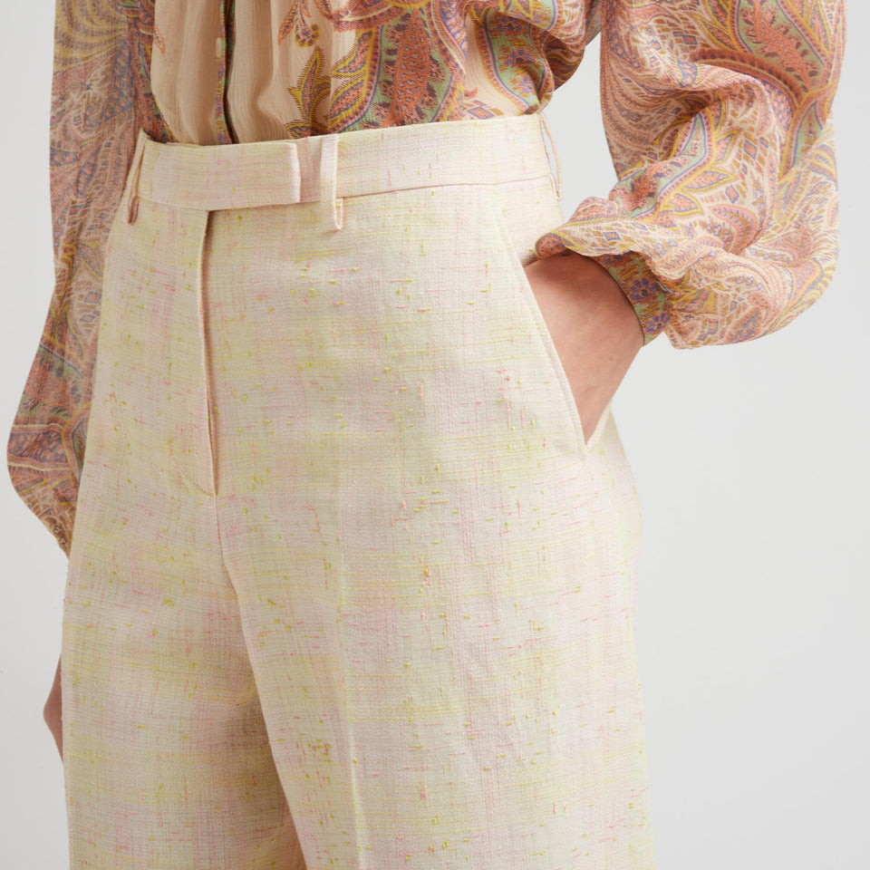 Pantalone in lino beige