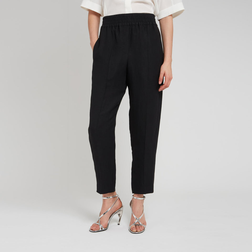 Black fabric trousers