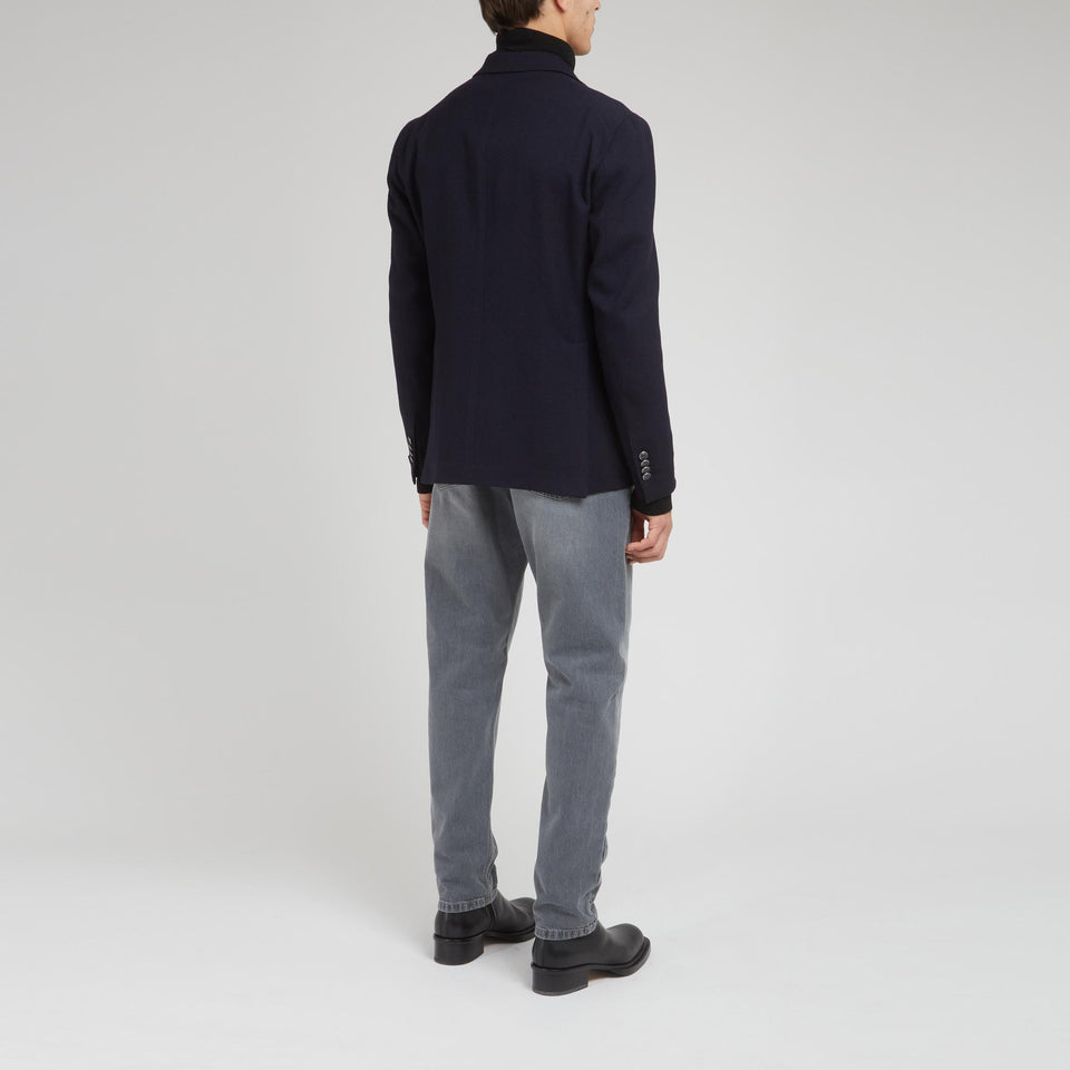 Blue Wool Double Breasted Blazer