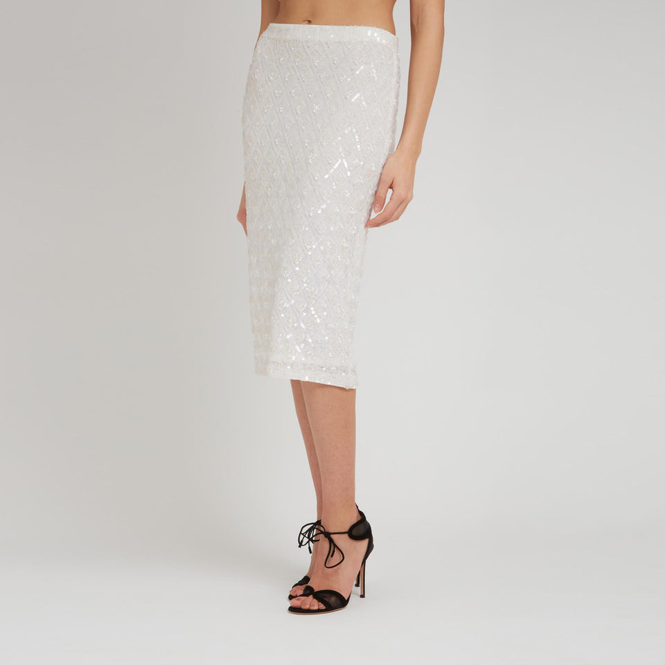 Gonna a tubino in tessuto bianca