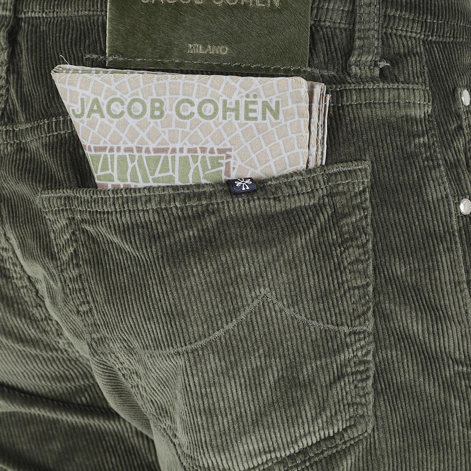 Pantalone in velluto verde QE006036 S3653R40 JACOB COHEN 