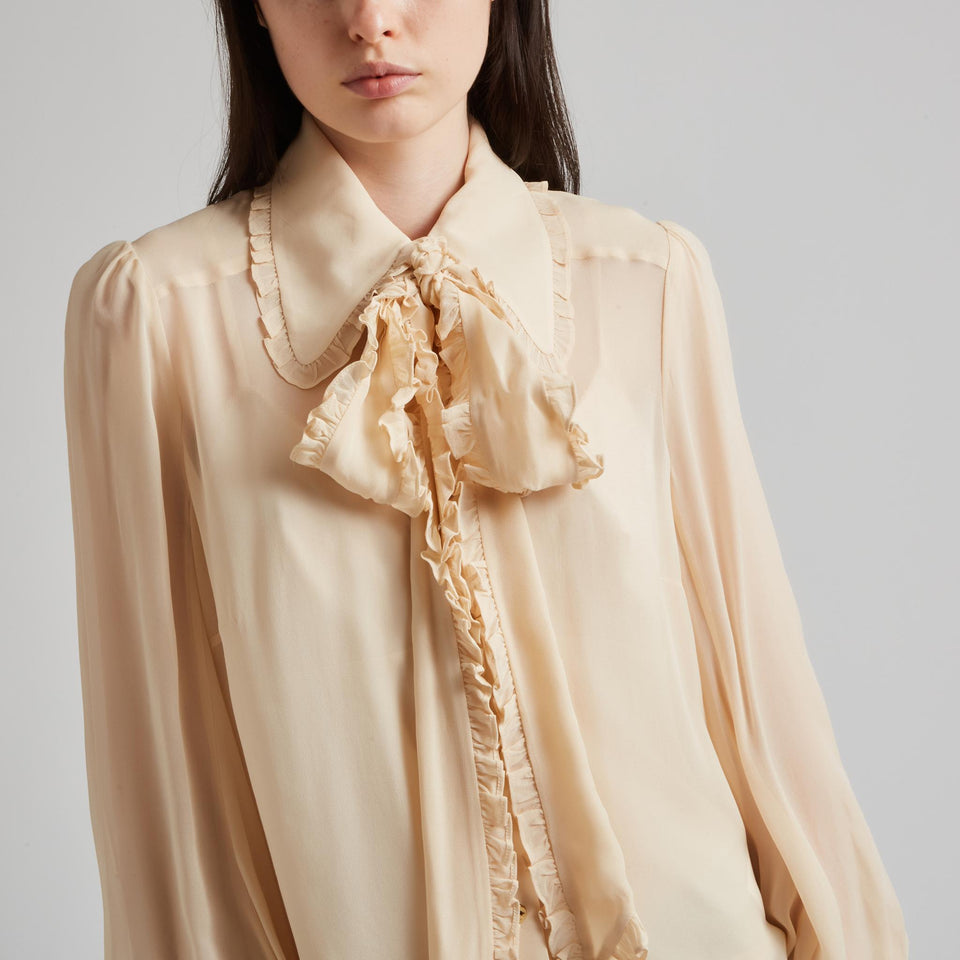 Beige silk "Georgette" shirt