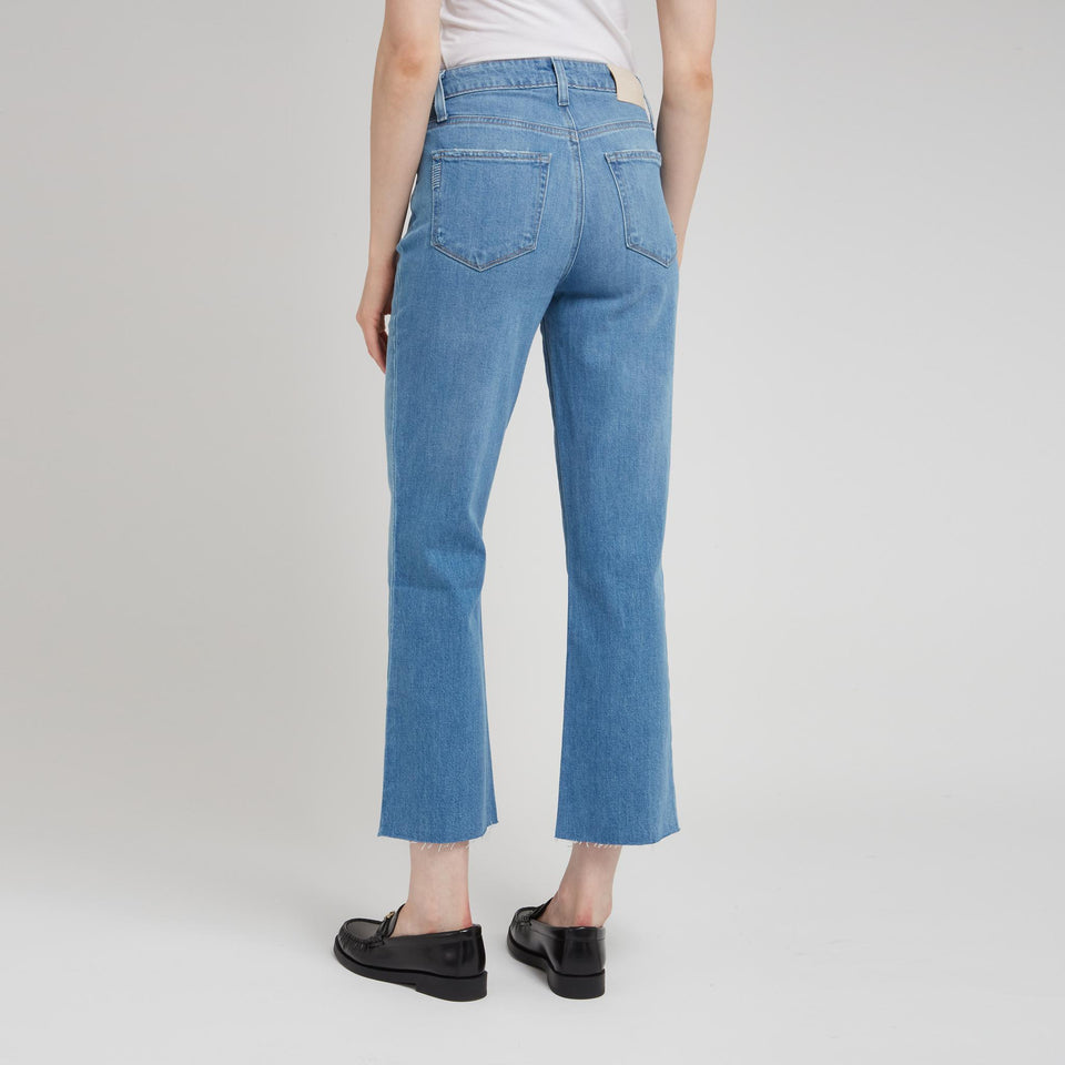 "Courtney" cropped jeans in blue denim