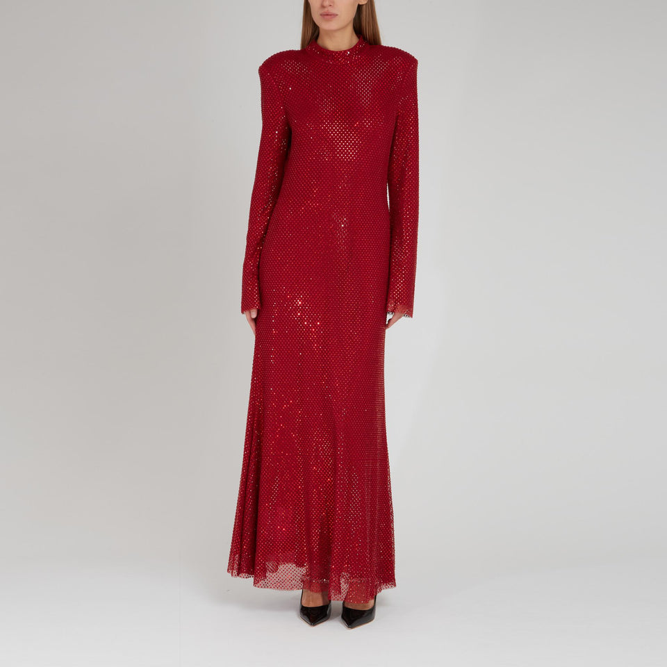 Maxi abito in tessuto rosso