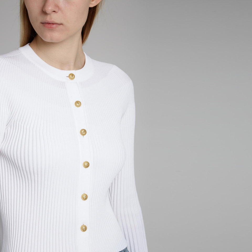 Cardigan in tessuto bianco