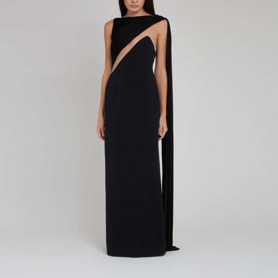 Maxi abito in tessuto nero