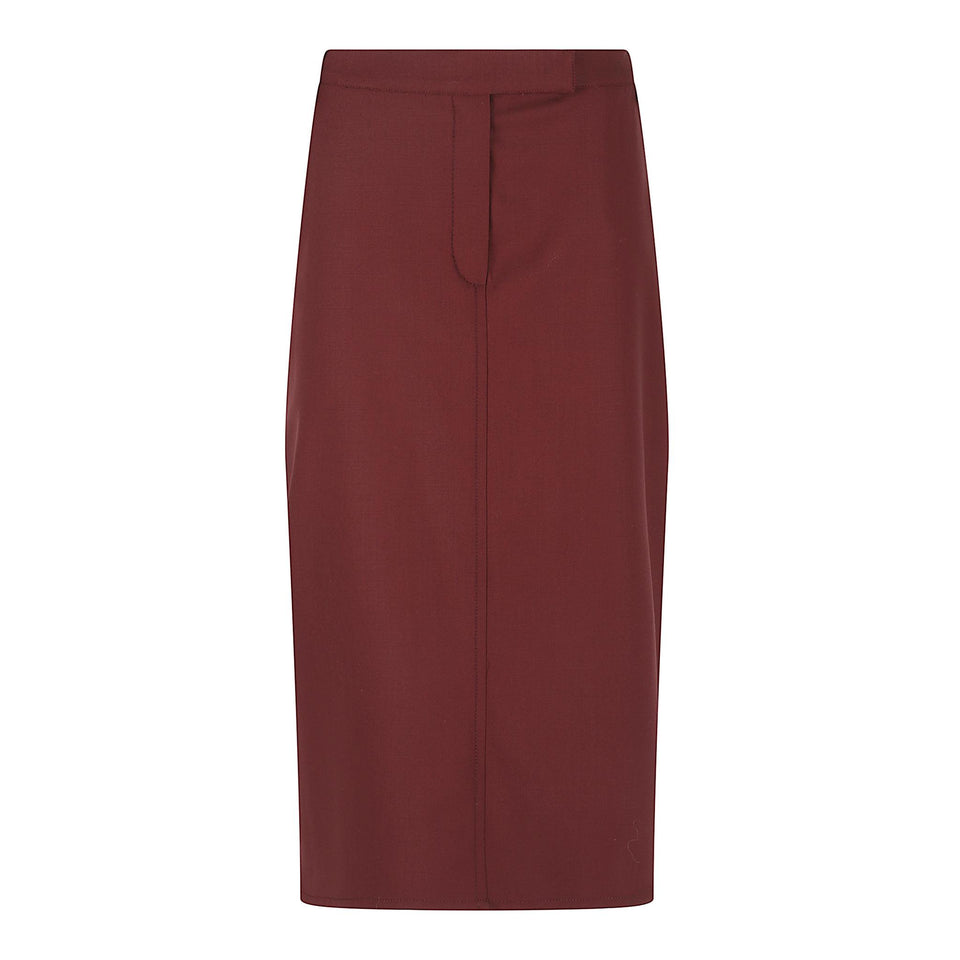 Gonna in lana rossa ESTE BORDEAUX CRIDA 