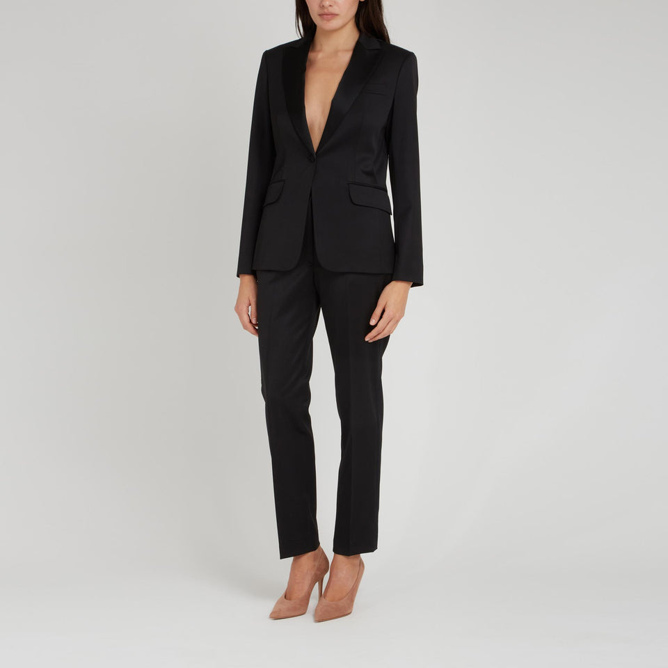 Giacca mono petto in lana nera