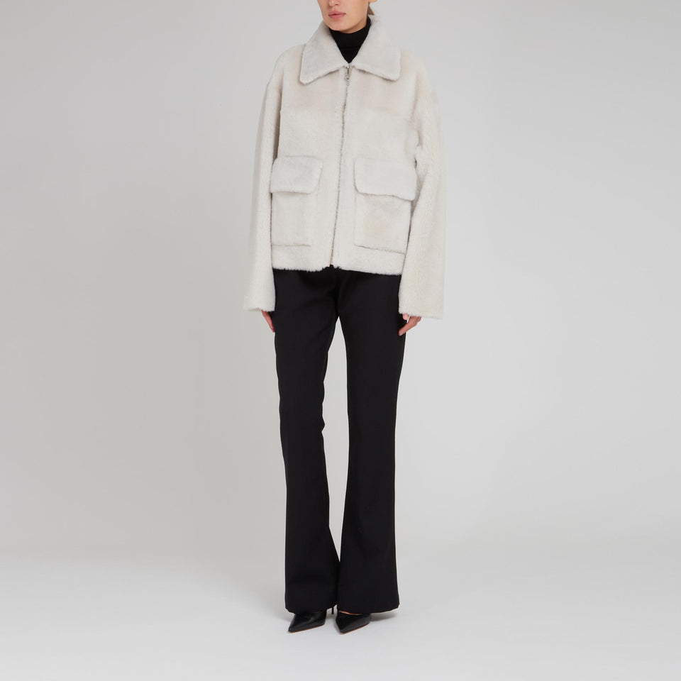 Double face "Sevan" Montone in Gray Shearling