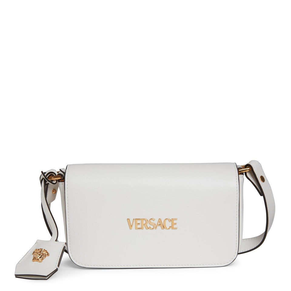 Tag mini white leather bag