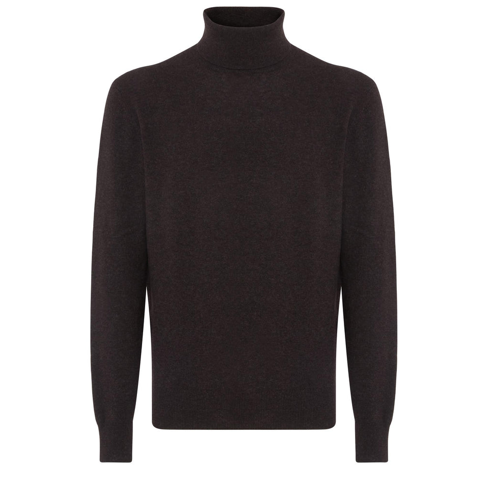 Brown wool and cashmere sweater