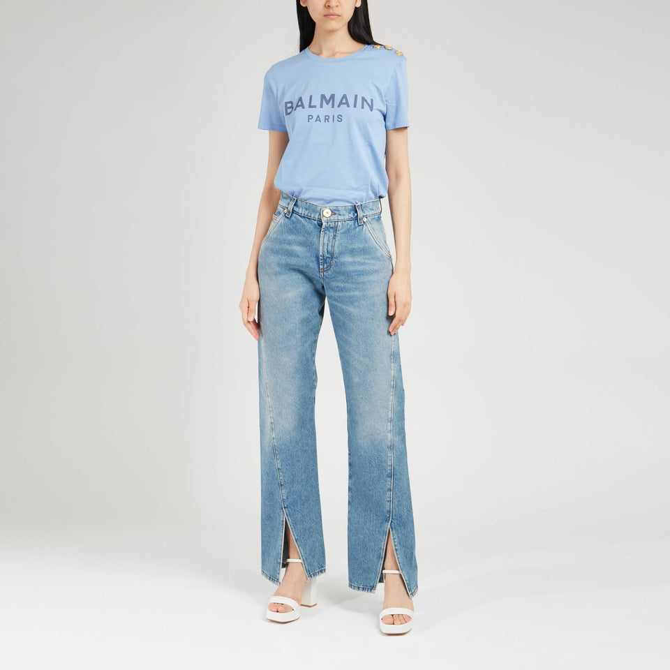 T-shirt in cotone blu