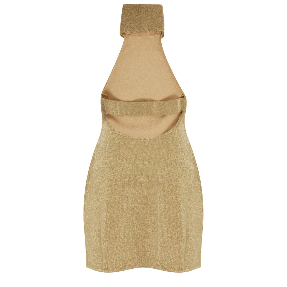 Mini dress in gold fabric