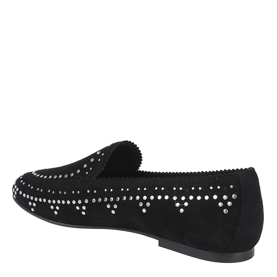 Mocassino "Skye" in suede nero SKEFLAM0 SUE000 AQUAZZURA 