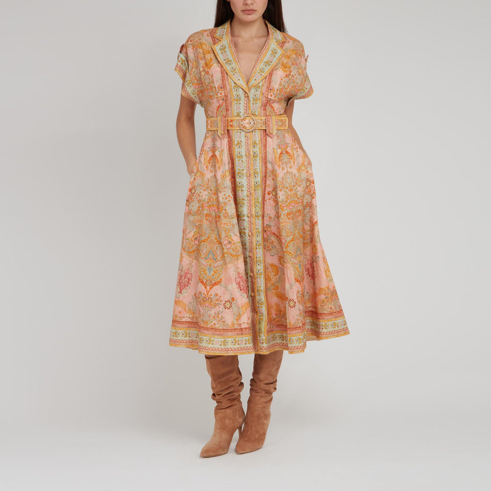 Abito "Acacia" in lino multicolor