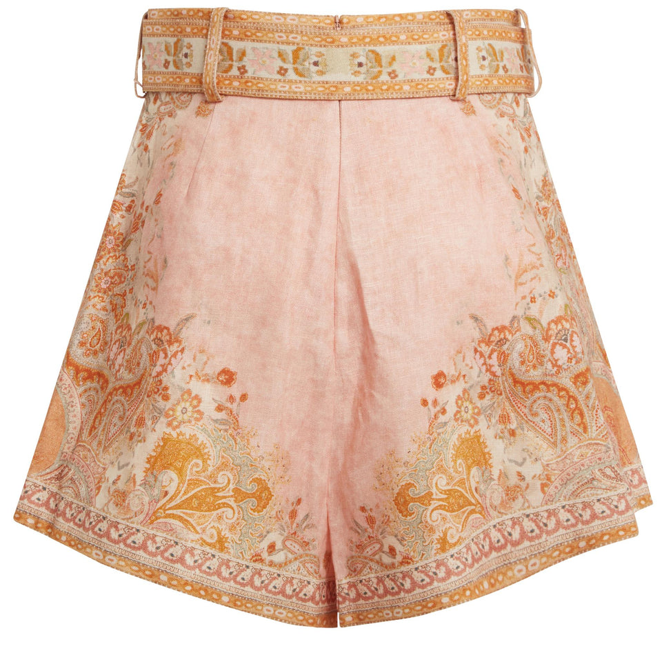 "Acacia" shorts in multicolor linen