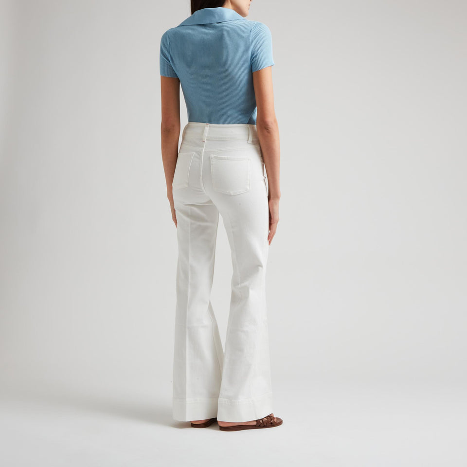 "Martha" polo in light blue fabric