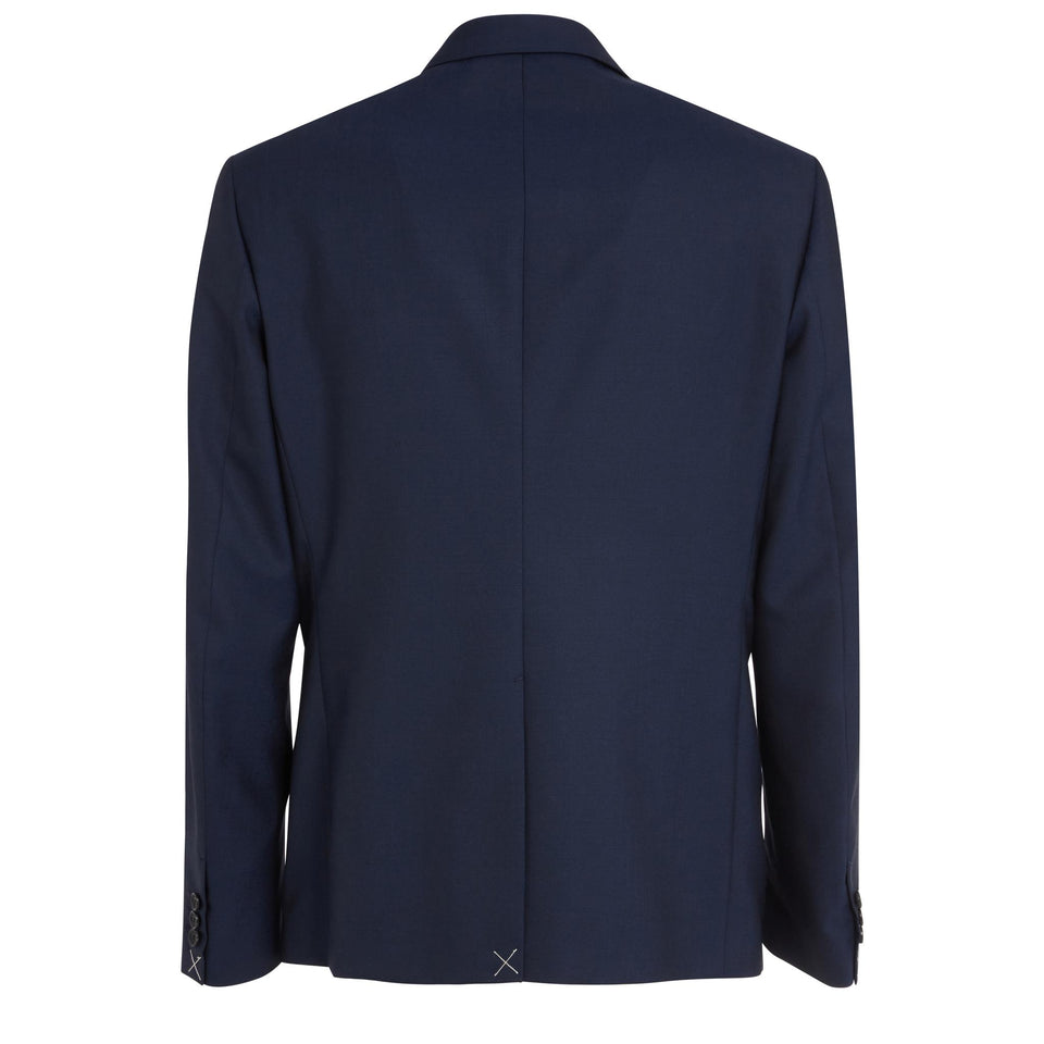 Single-breasted ''Medusa'' blazer in blue wool