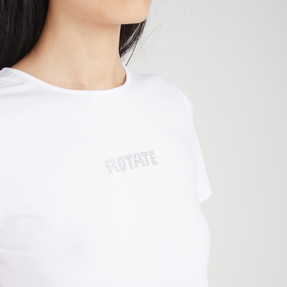 T-shirt crop in cotone bianca