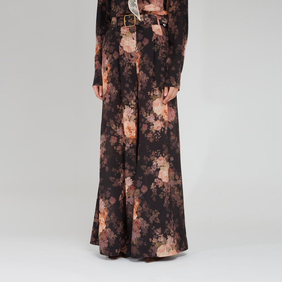 Pantalone in seta multicolor