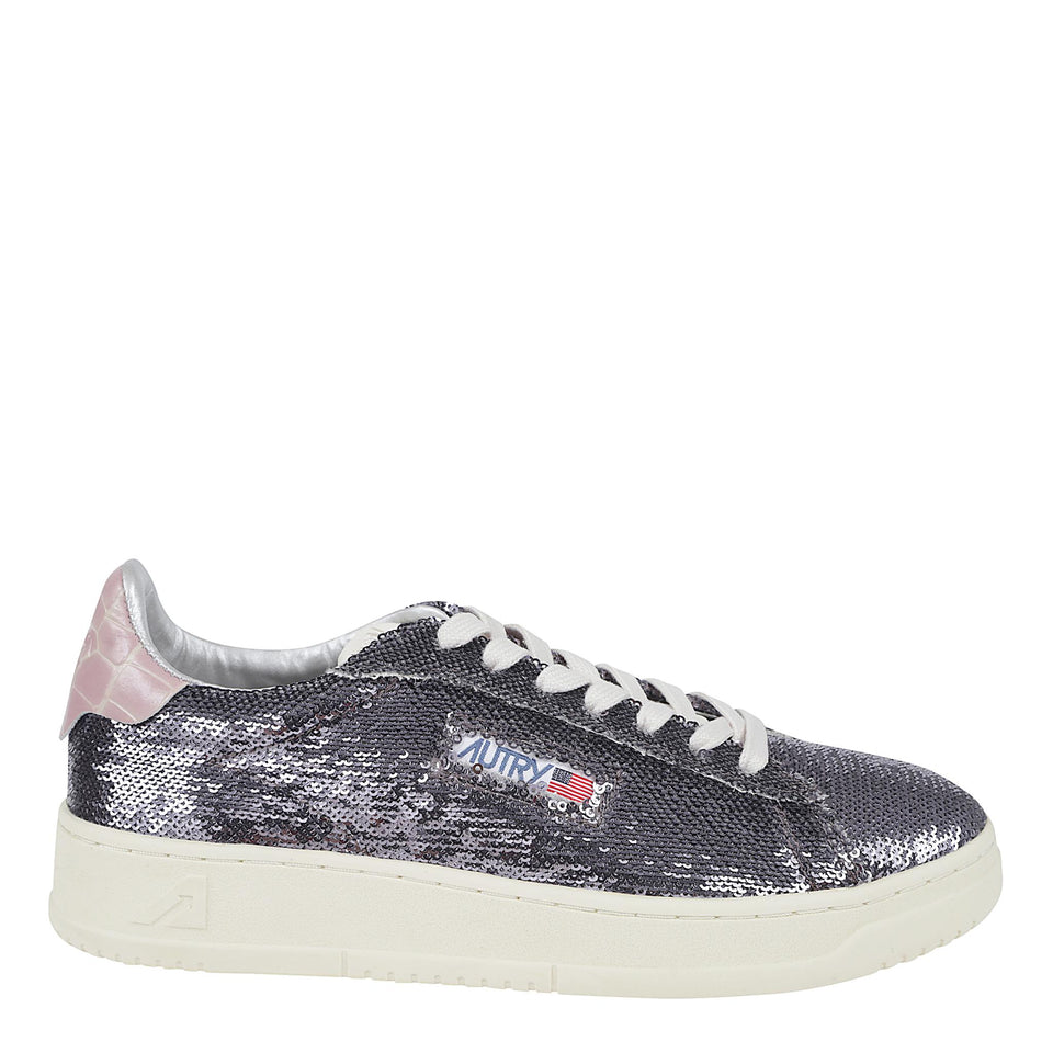 Sneakers ''Dallas'' in paillettes multicolor ADLW-TI02 GUN/PINK AUTRY 
