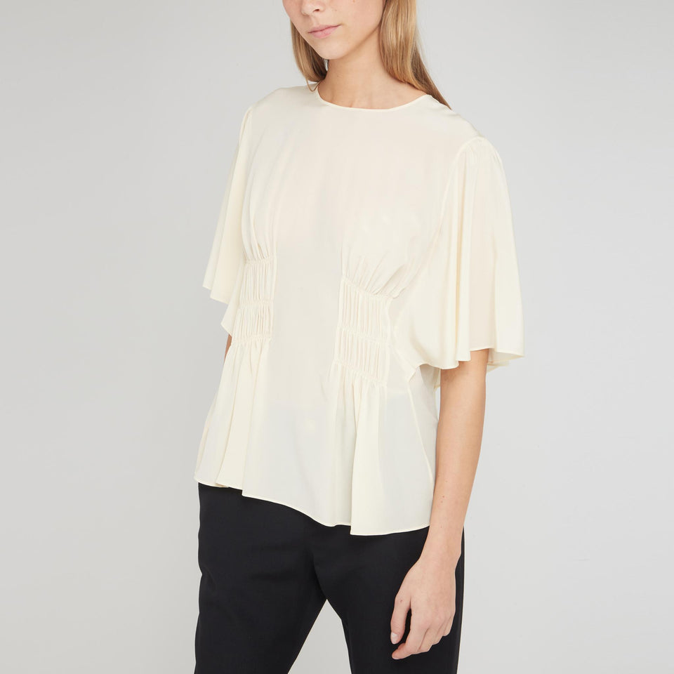 Top in seta bianco