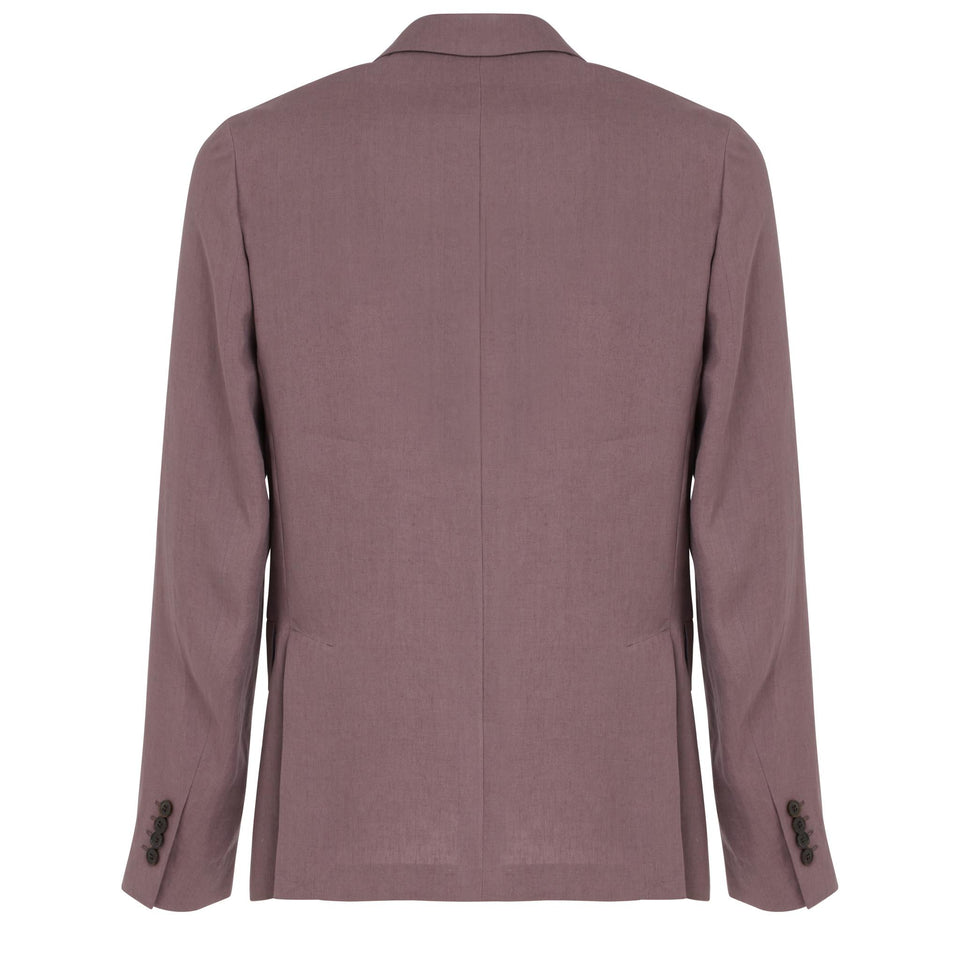 Giacca mono petto in lino viola