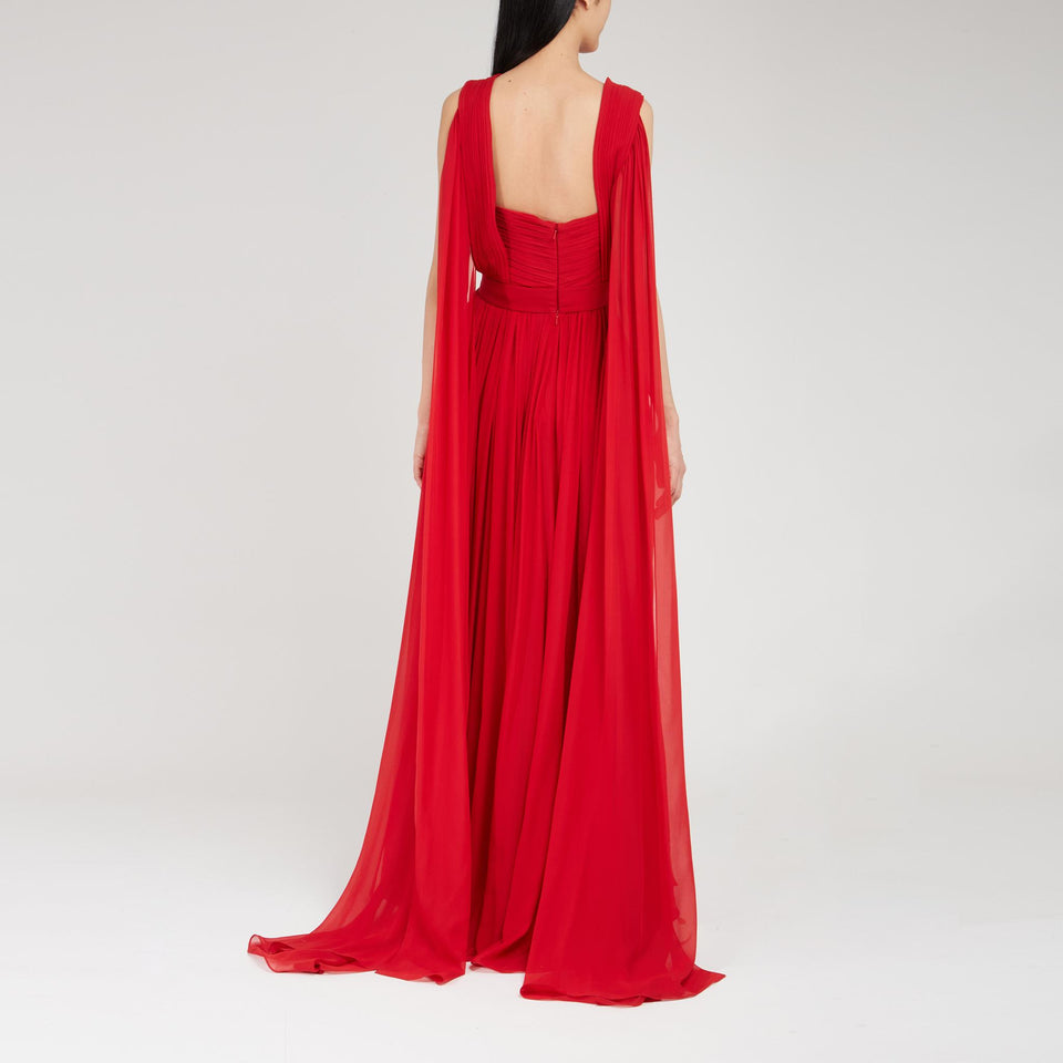 Abito lungo in seta rossa 13660 CARDINALS ELIE SAAB 