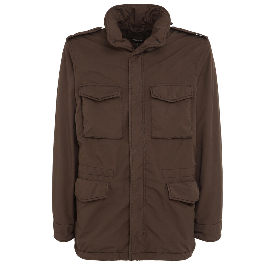 Giubbino in tessuto marrone