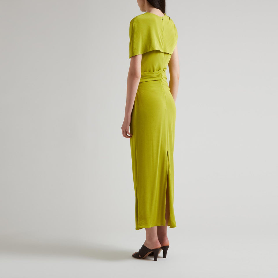 Abito lungo in tessuto verde