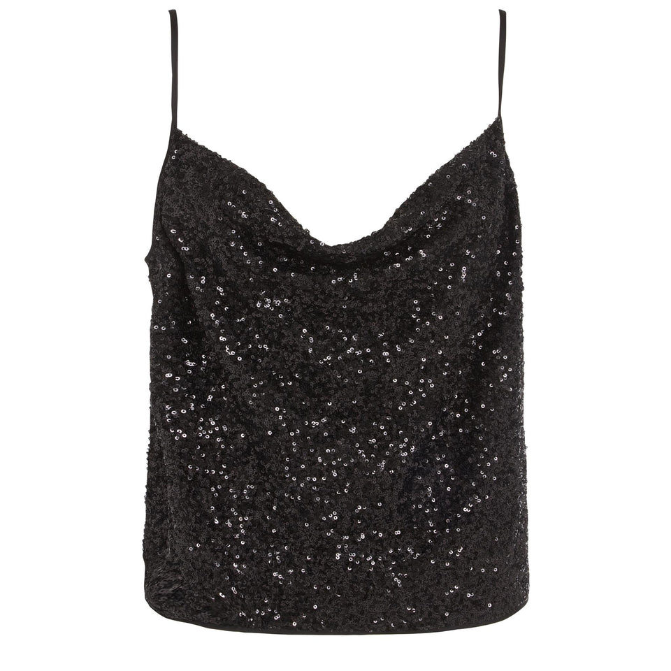 Top "Berlin" in paillettes nero