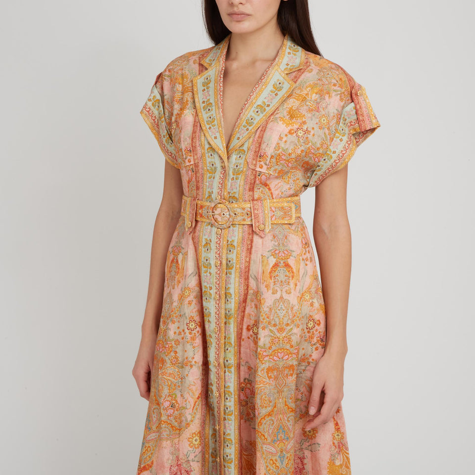 Abito "Acacia" in lino multicolor