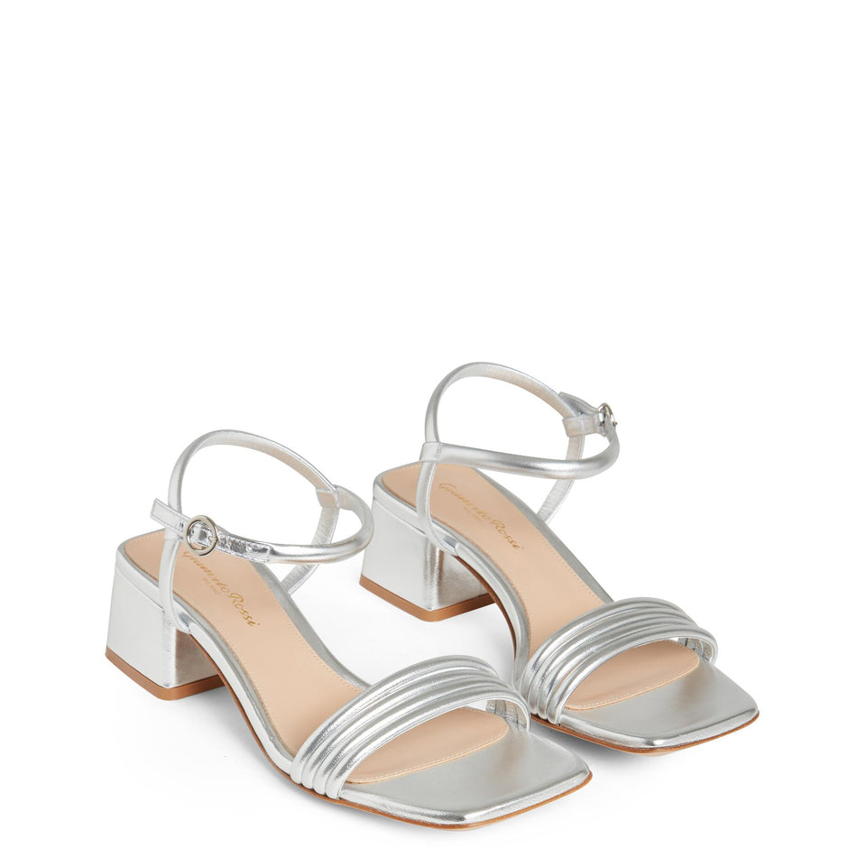 Sandali ''Lena 45'' in pelle argentata G32255 45RICNPSARGE GIANVITO ROSSI 