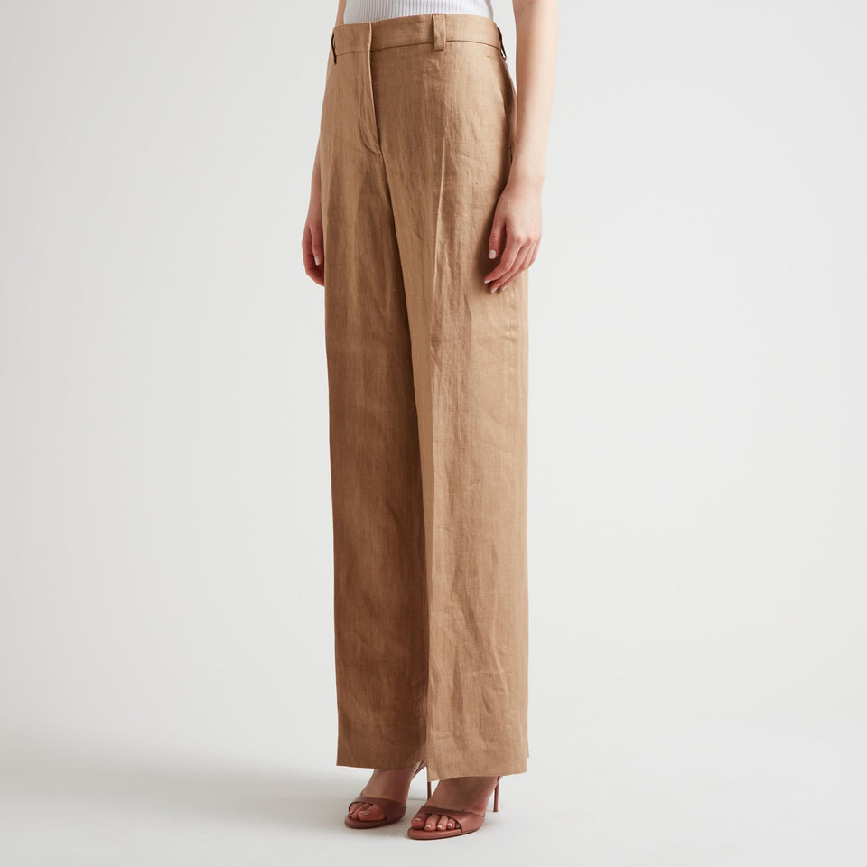 Pantalone in lino beige