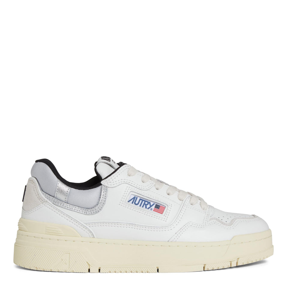 Sneakers "CLC low" in pelle bianca ROLW-MY06 WHT/SILVER AUTRY 