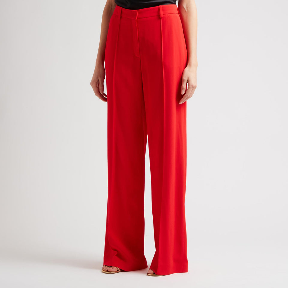 Red crepe pants
