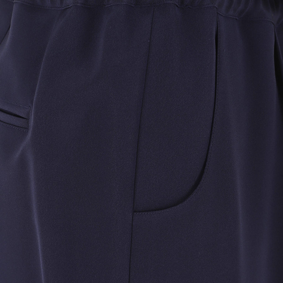 Pantalone in seta blu D37102 K0977A11BLU KITON 