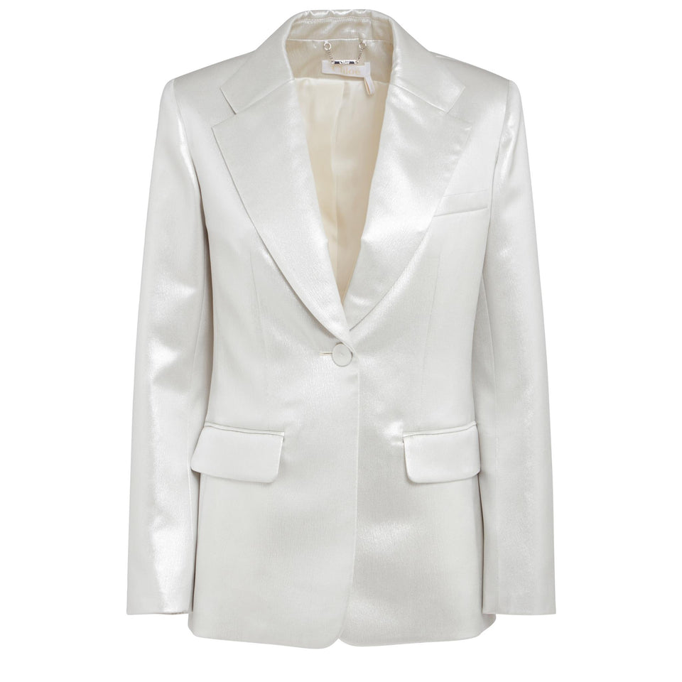 Blazer in seta bianco
