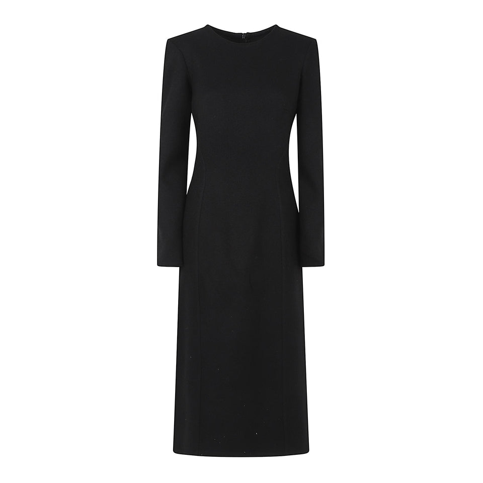 Abito lungo in lana nero D472Q315 WHB95708 ERMANNO SCERVINO 