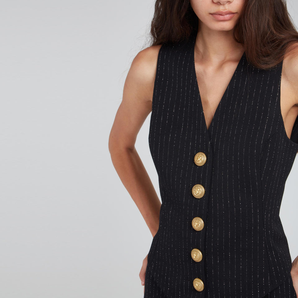 Vest in black fabric