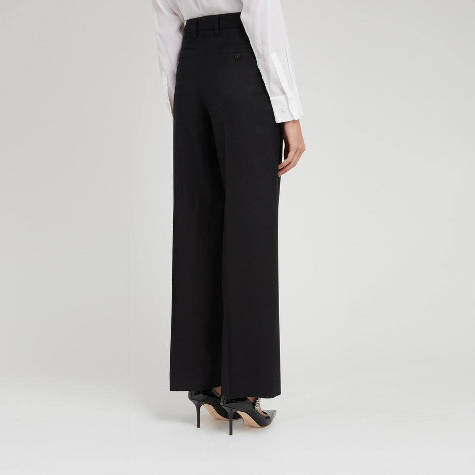 Black wool tailored trousers