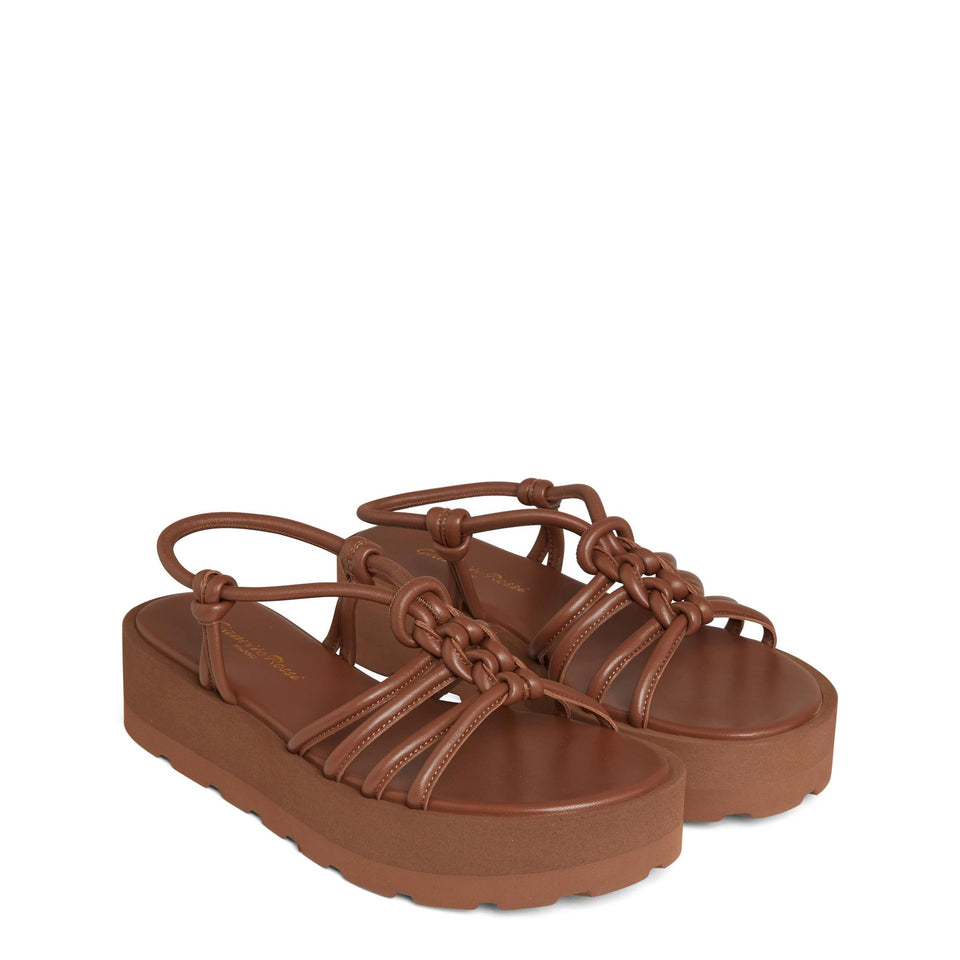 Sandali ''Hebe'' in nappa marrone G32522 05GOMNPSCUOI GIANVITO ROSSI 