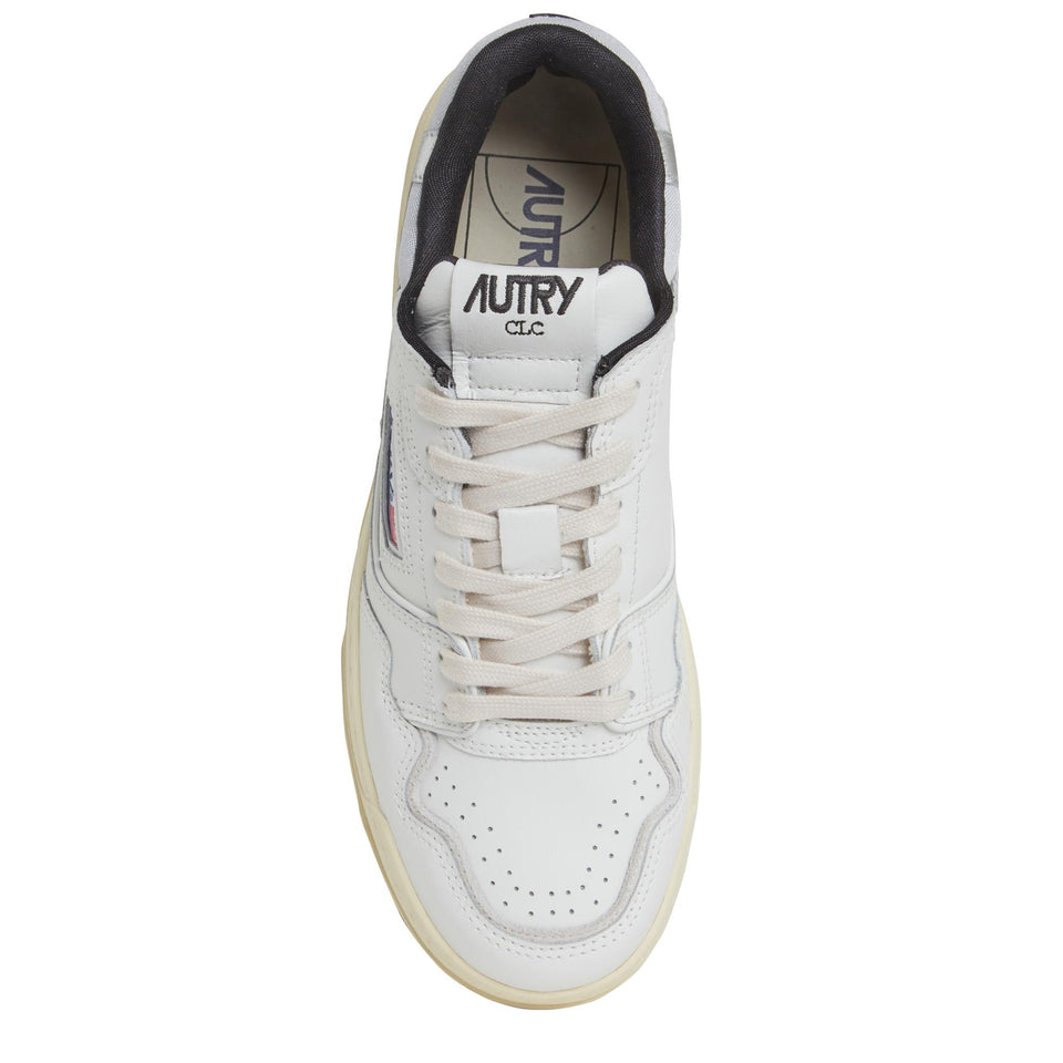 Sneakers "CLC low" in pelle bianca ROLW-MY06 WHT/SILVER AUTRY 
