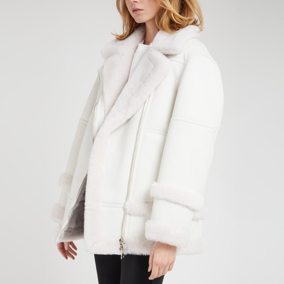 Giubbotto in pelle bianco