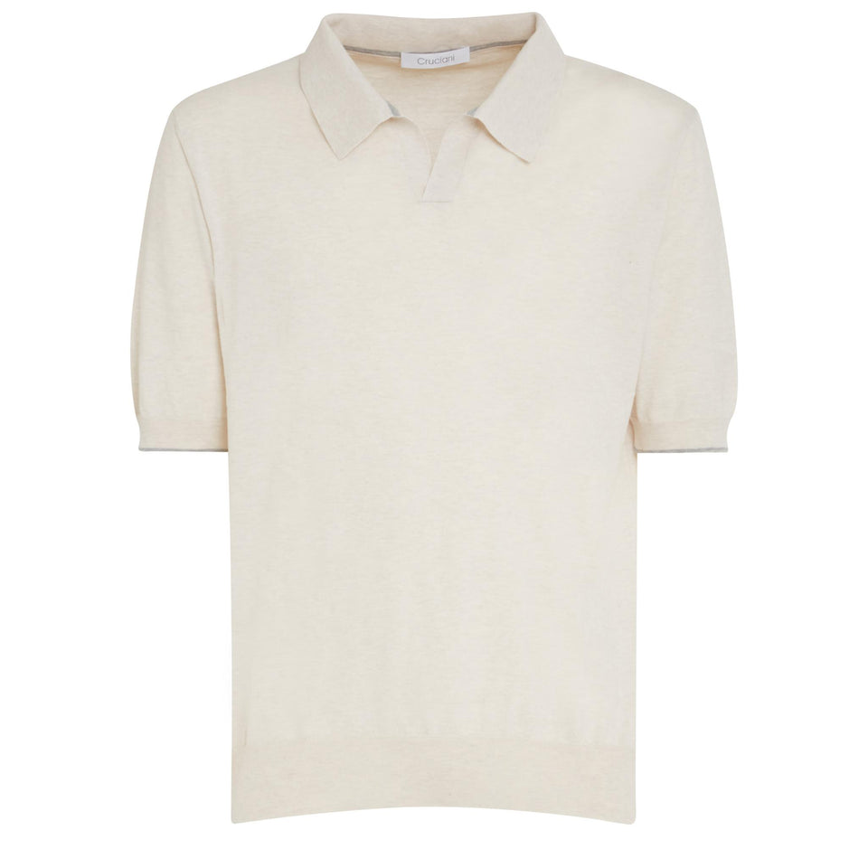 Ivory cotton polo
