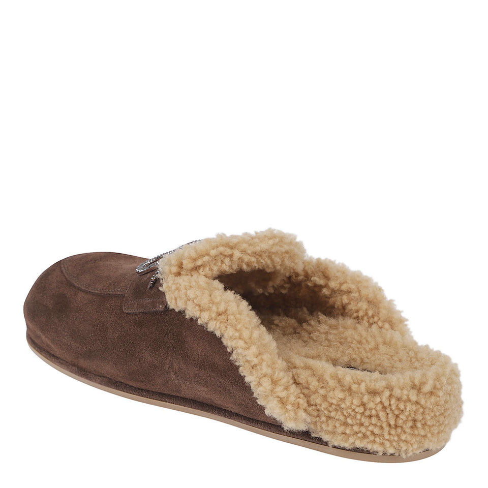 Slippers in suede marroni C12673-020 CRO1Y364BROWN RENE CAOVILLA 