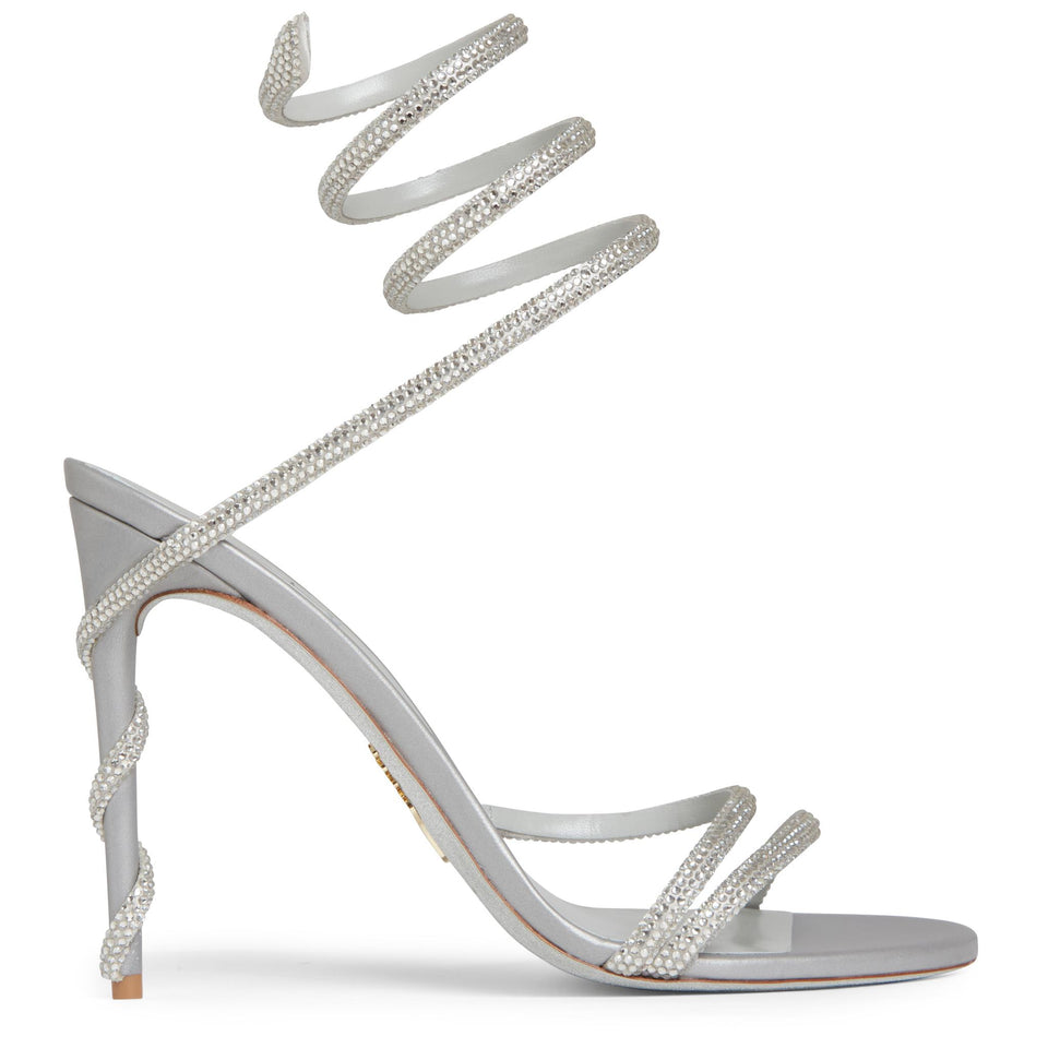 Sandalo ''Margot Snake'' in satin grigio C11339-105 R001V232GREY RENE CAOVILLA 