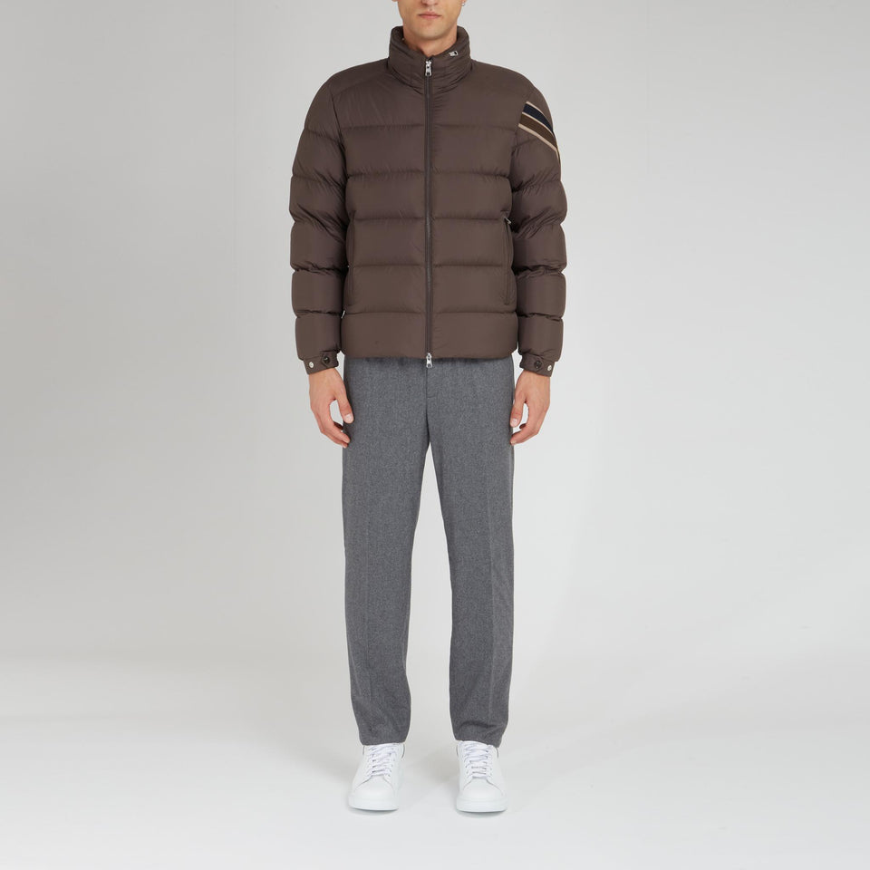 "Solayan" brown nylon down jacket