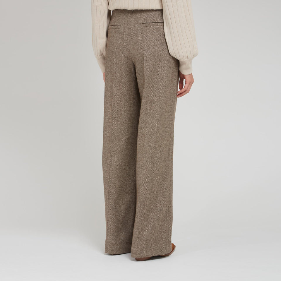 Pantalone in lana marrone